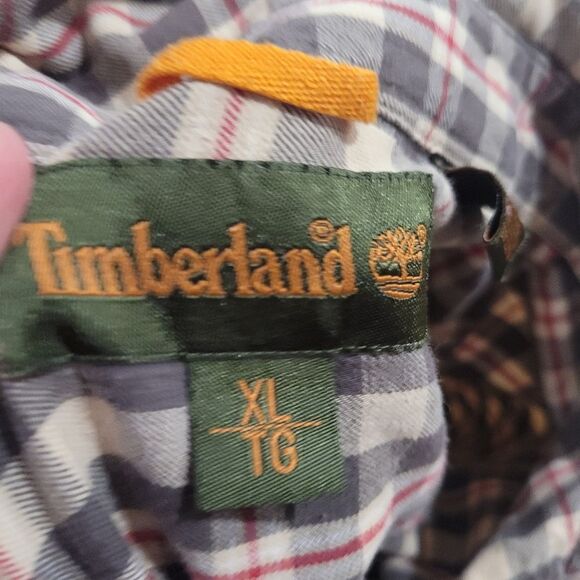 Timberland Men's Plaid Flannel Button Up Green XL - Picture 6 of 6